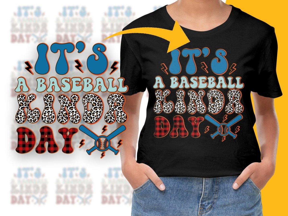 Fun Vibrant It's A Baseball Kinda Day Graphic PNG File - Teepew