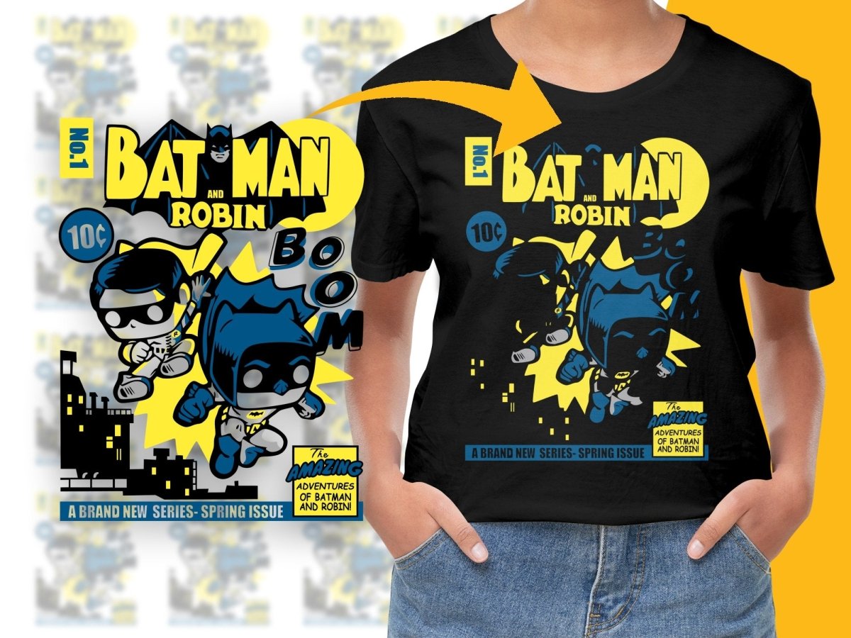 Funko Pop Batman and Robin Boom Comic Cover No 1 PNG File - Teepew