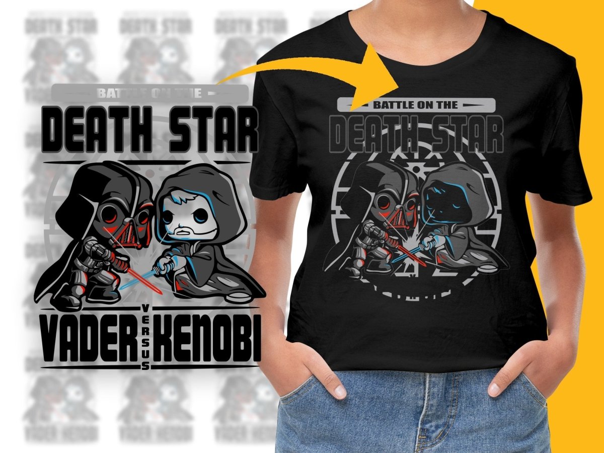 Funko Pop Battle on the Death Star Vader Versus Kenobi PNG File - Teepew