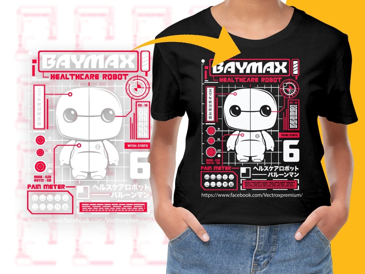 Funko Pop Baymax Healthcare Pain Meter Japanese PNG File - Teepew