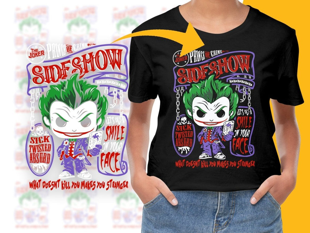 Funko Pop Joker Sideshow Smile Face Sick Twisted Absurd PNG File - Teepew
