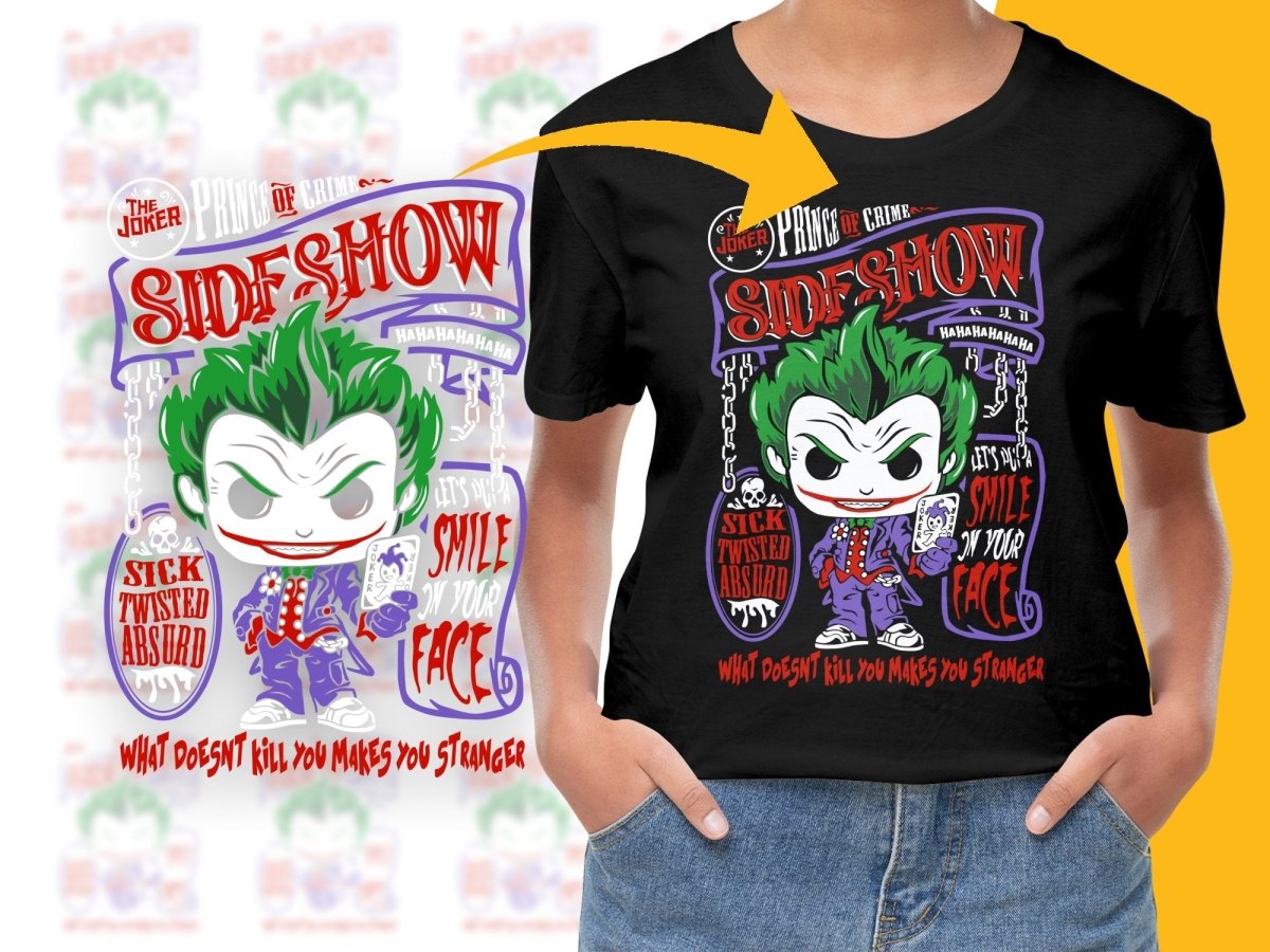 Funko Pop Joker Sideshow Smile Face Sick Twisted Absurd PNG File - Teepew
