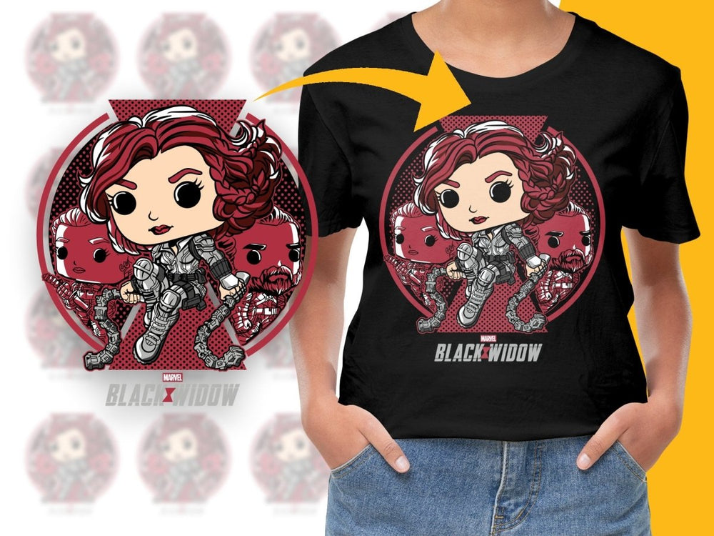 Funko Pop Marvel Black Widow Energetic PNG File - Teepew