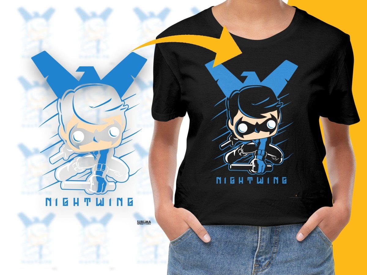 Funko Pop Nightwing Pop Blue and White PNG File - Teepew