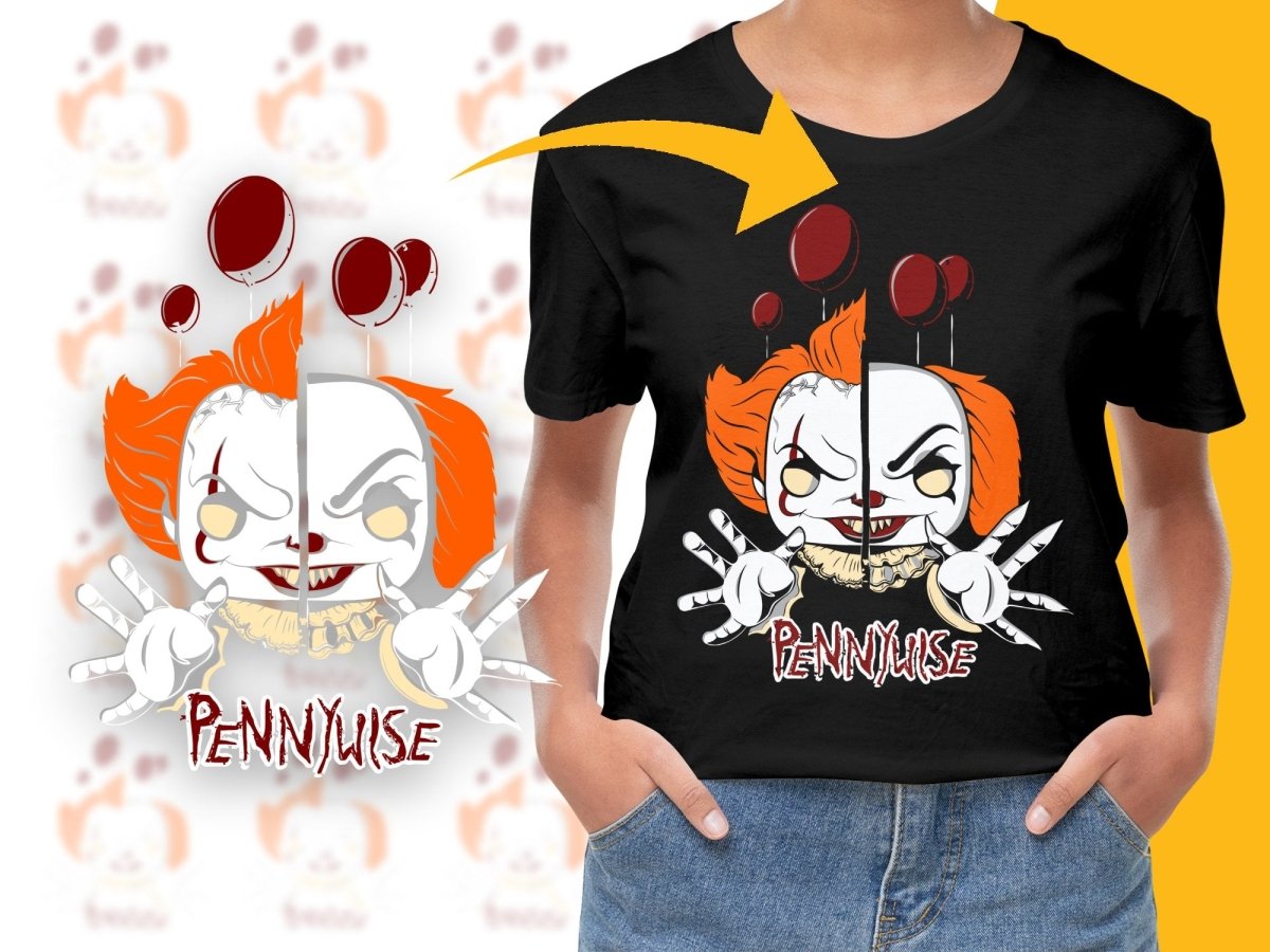 Funko Pop Pennywise Dual Face with Red Balloons PNG File - Teepew