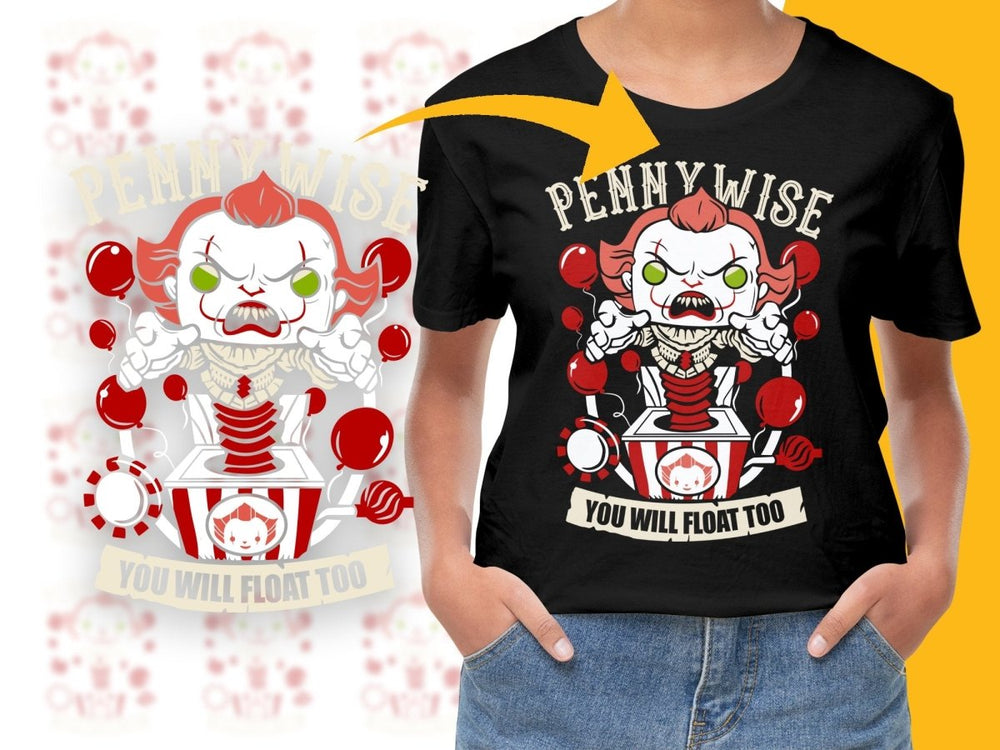 Funko Pop Pennywise You Will Float Too Creepy PNG File - Teepew