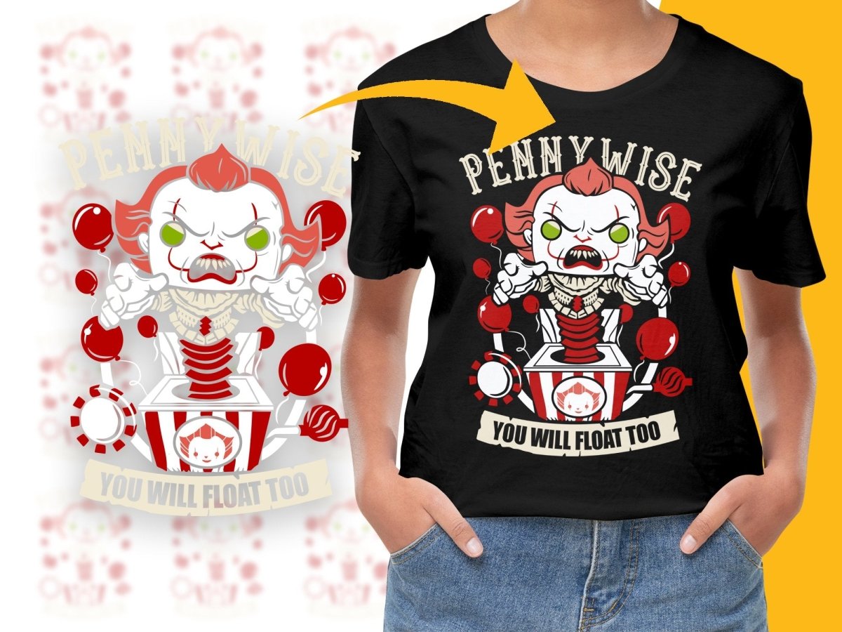Funko Pop Pennywise You Will Float Too Creepy PNG File - Teepew