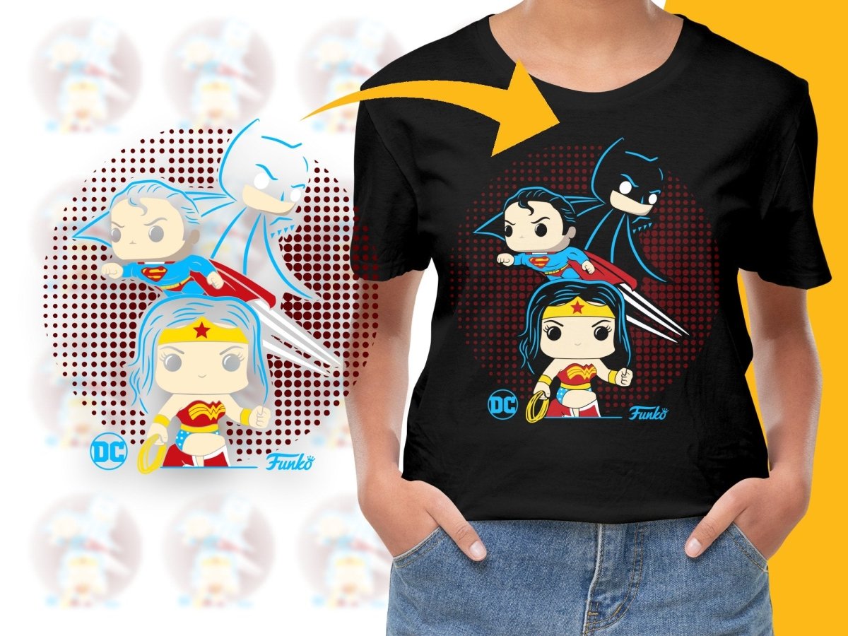 Funko Pop Superhero Style Batman Superman Wonder Woman PNG File - Teepew
