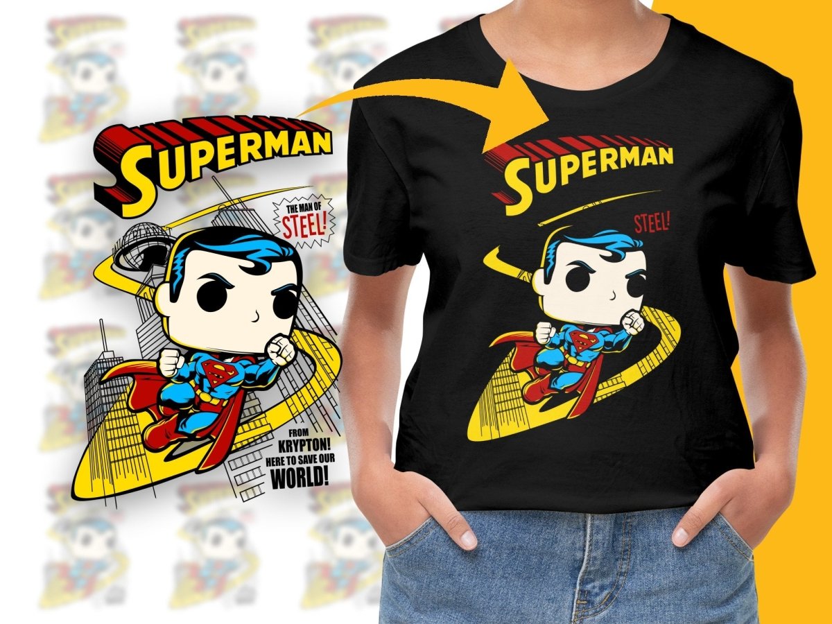 Funko Pop Superman The Man of Steel Fun PNG File - Teepew