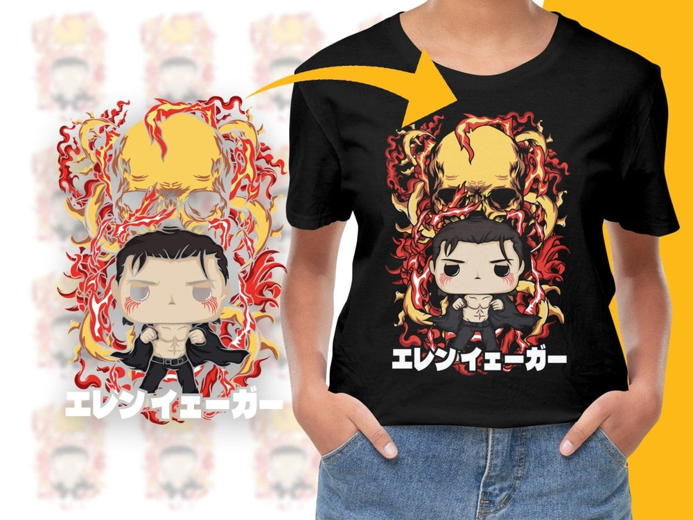 Funko Pop Unique with Bold Flames PNG File - Teepew