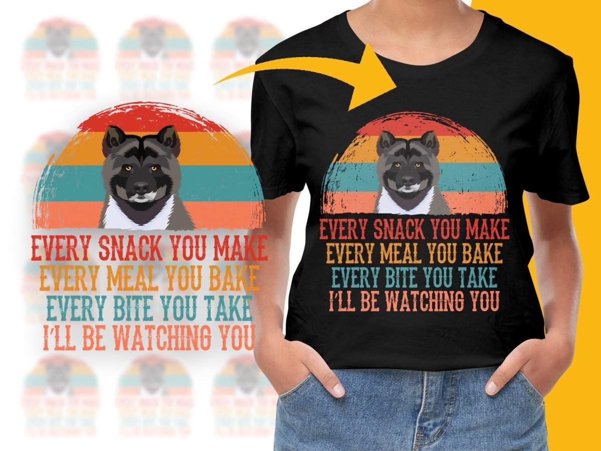 Funny Akita Dog Watching You Every Bite You Take PNG File - Teepew