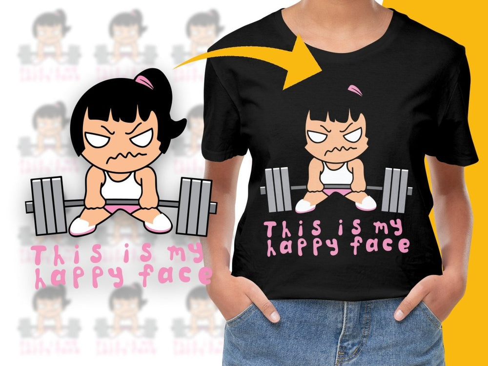 Funny Angry Fitness Girl Weightlifting PNG File - Teepew