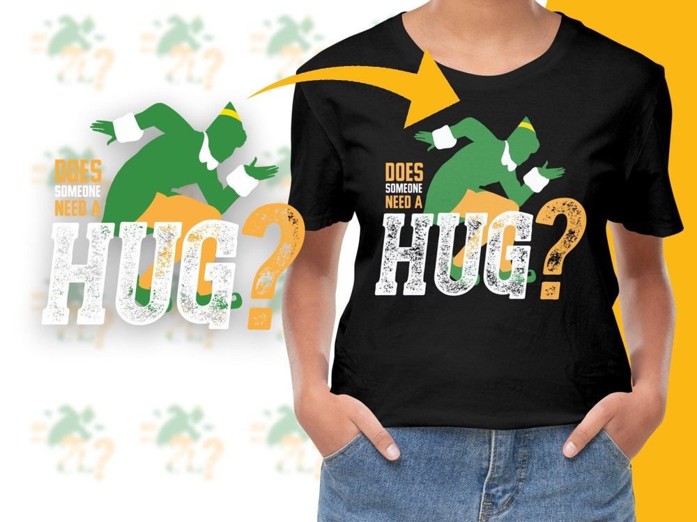 Funny Christmas Elf Does Need A Hug PNG File - Teepew