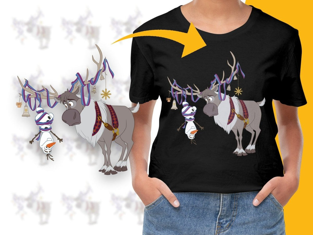 Funny Christmas Sven Olaf Hanging Disney Cartoon PNG File - Teepew