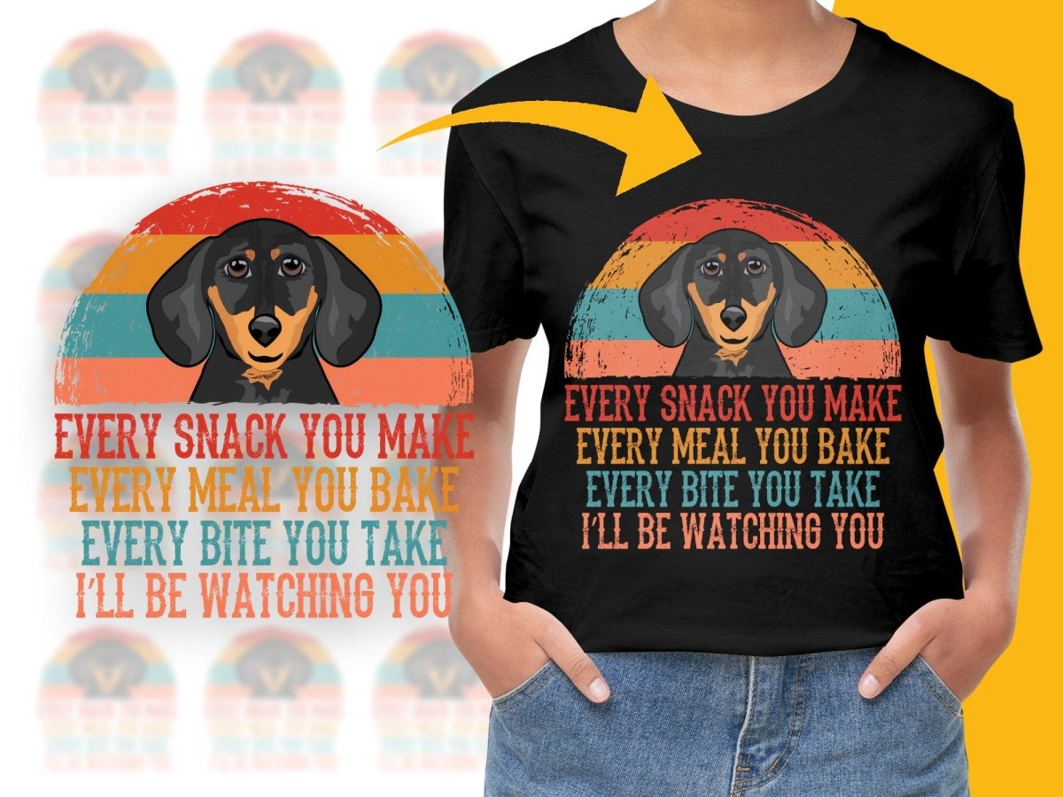 Funny Dachshund Dog I'll Be Watching You PNG File - Teepew
