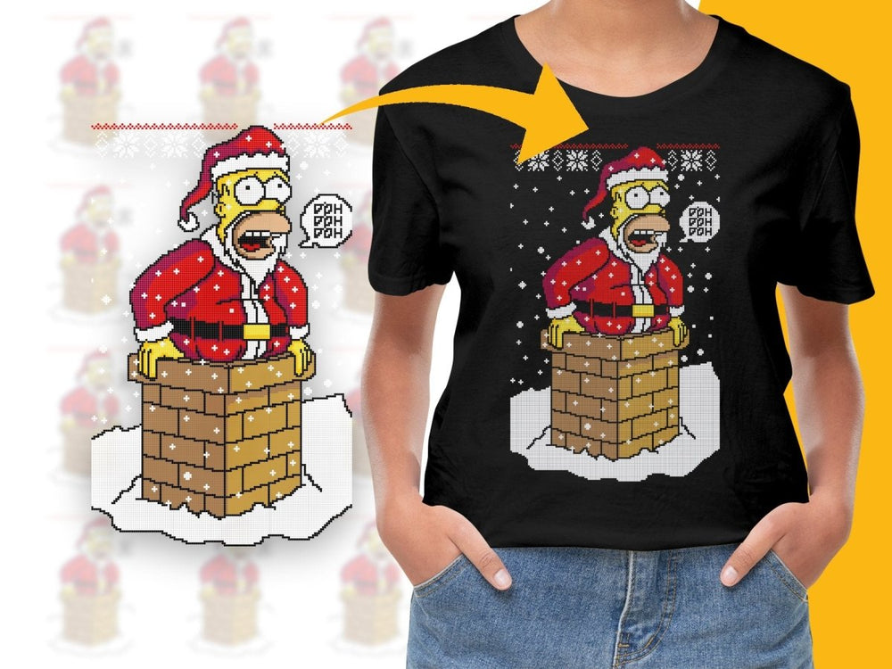 Funny Homer Simpson Santa Claus Christmas PNG File - Teepew