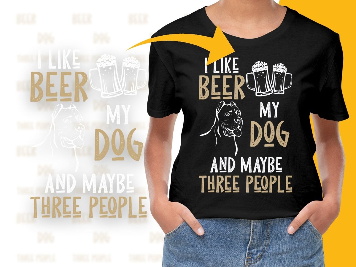 Funny I Like Beer Dog And Maybe Three People PNG File - Teepew