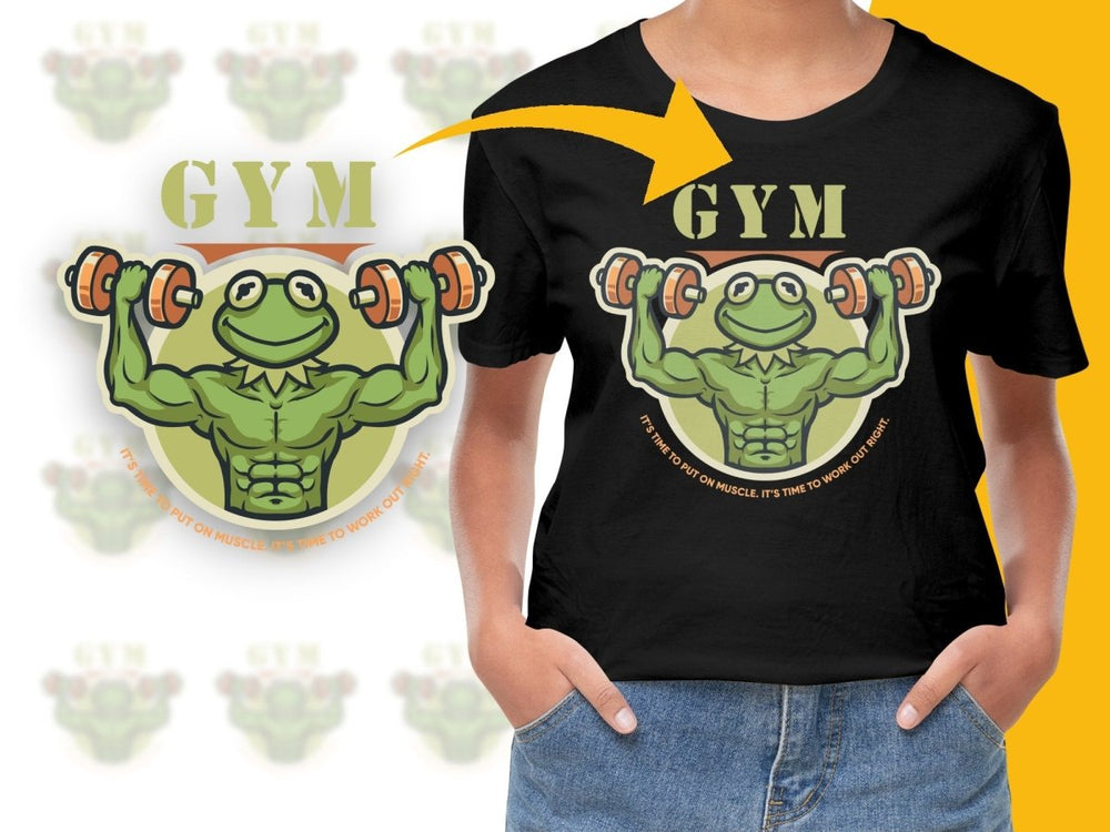 Funny Muppet Muscle Frog with Dumbbells Workout PNG File - Teepew