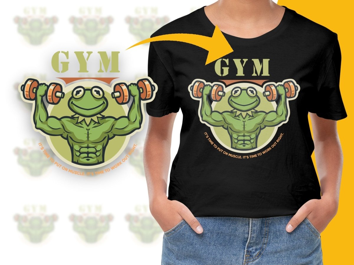 Funny Muppet Muscle Frog with Dumbbells Workout PNG File - Teepew