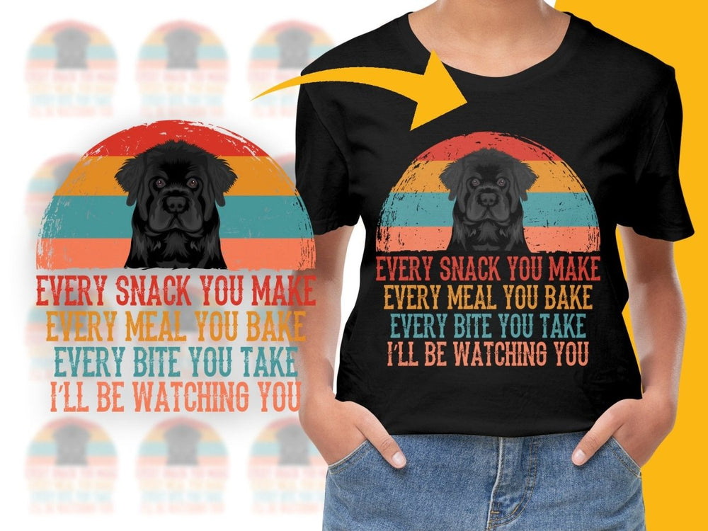 Funny Newfoundland Dog Watching You PNG File - Teepew