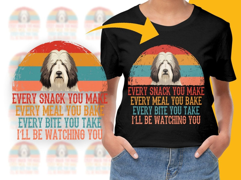 Funny Old English Sheepdog Watching You PNG File - Teepew