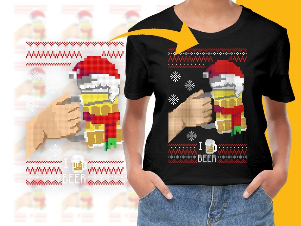 Funny Spongebob Pixels Christmas Beer Mug Cheers PNG File - Teepew