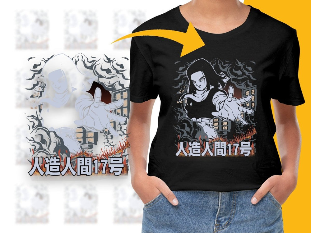Futuristic Android 17 Design Graphic Anime PNG File - Teepew