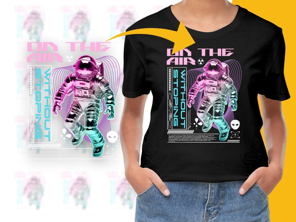 Futuristic Astronaut Design On The Air Graphic PNG File - Teepew