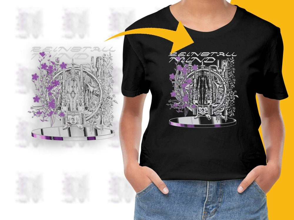 Futuristic Cybernetic Design with Floral Motif PNG File - Teepew