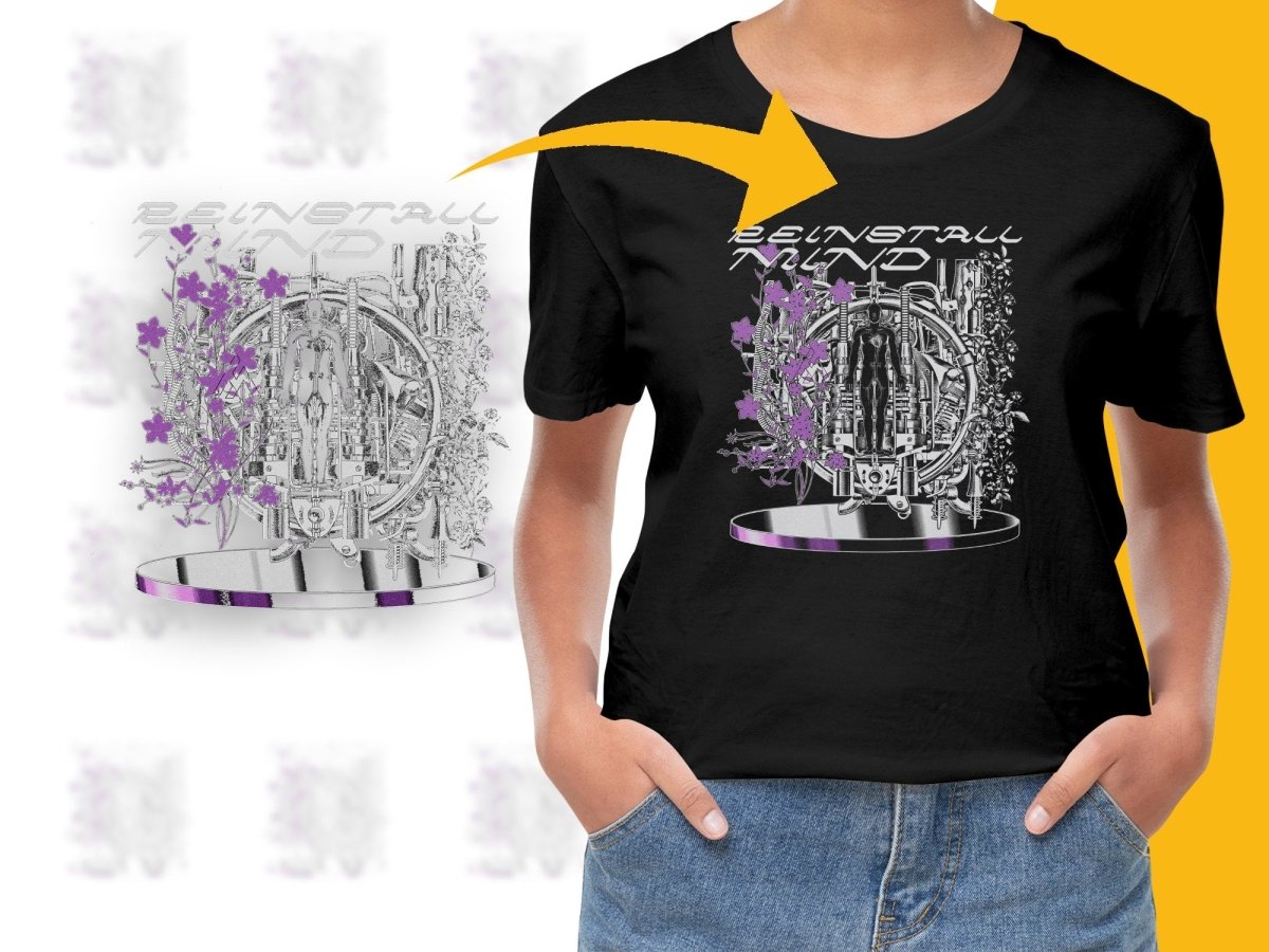 Futuristic Cybernetic Design with Floral Motif PNG File - Teepew