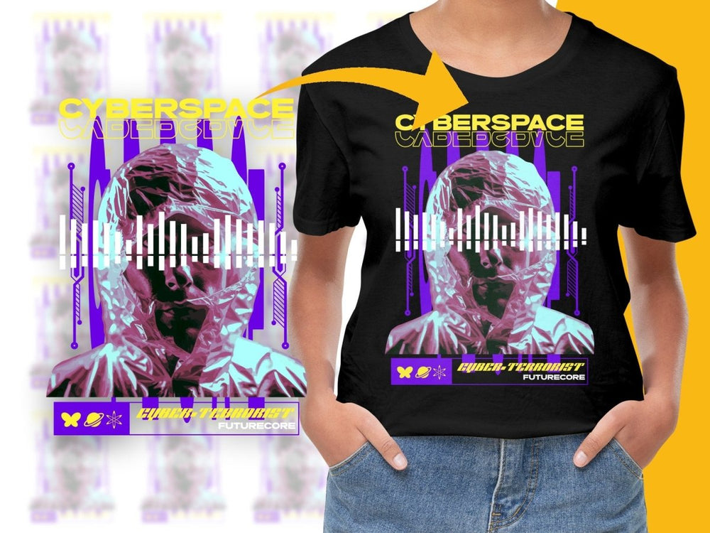 Futuristic Cyberspace Retro Modern Design Graphic PNG File - Teepew