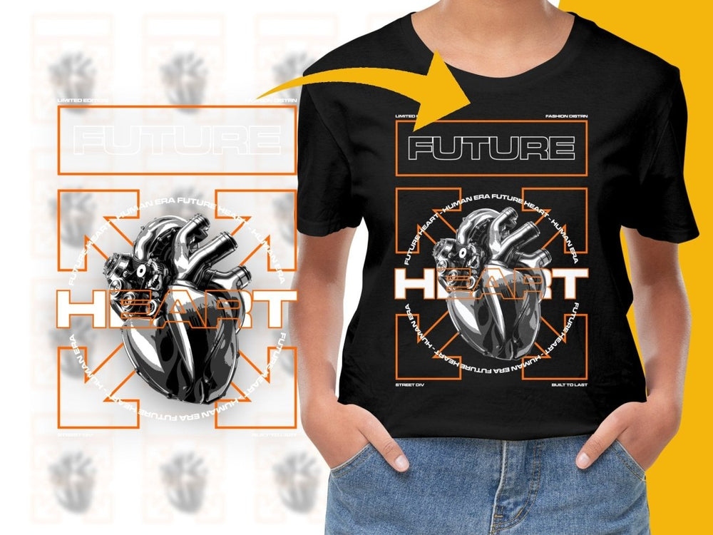 Futuristic Heart Graphic with Abstract Arrows PNG File - Teepew
