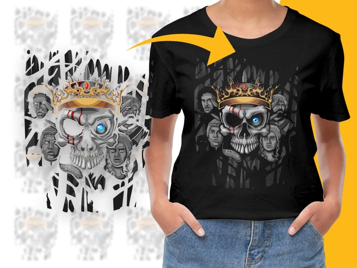 Futuristic Skull With Regal Crown Graphic Design PNG File - Teepew