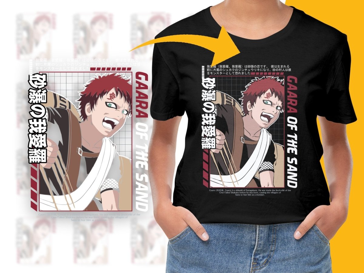 Gaara Design Fearsome Shinobi Anime Graphic PNG File - Teepew