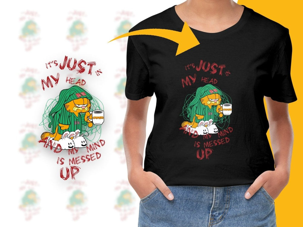 Garfield Just in My Head and Messed Up Mind PNG File - Teepew