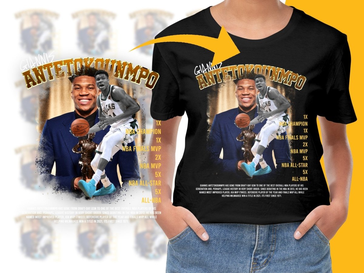 Giannis Antetokounmpo Basketball Champion MVP Bootleg PNG File - Teepew