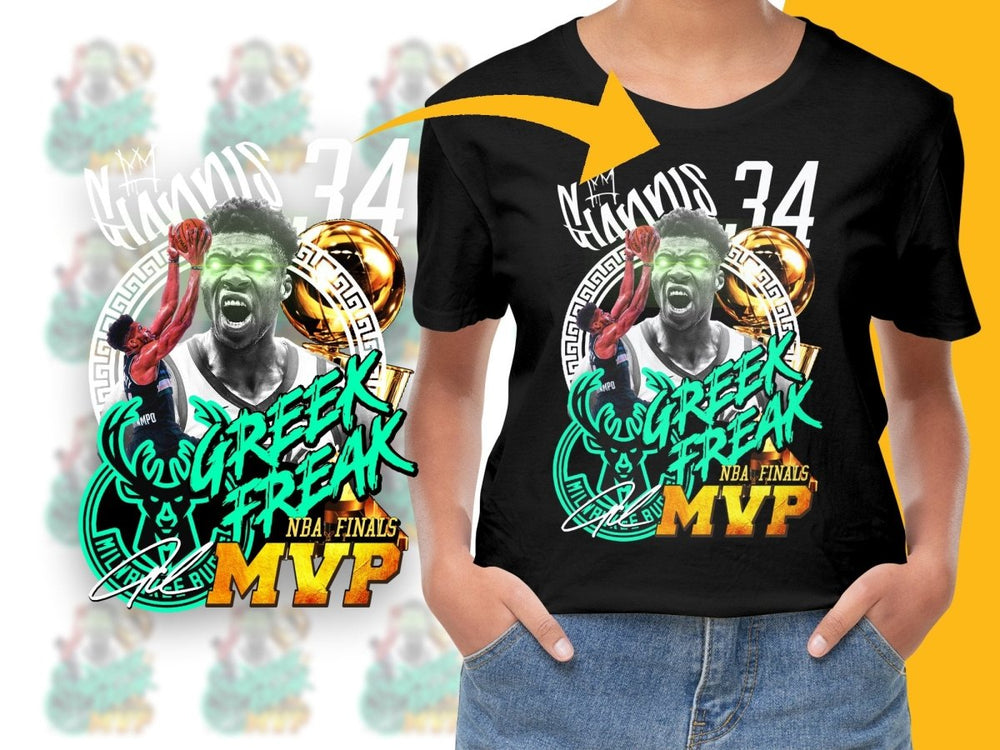 Giannis Antetokounmpo Greek Freak NBA Finals MVP Bootleg PNG File - Teepew