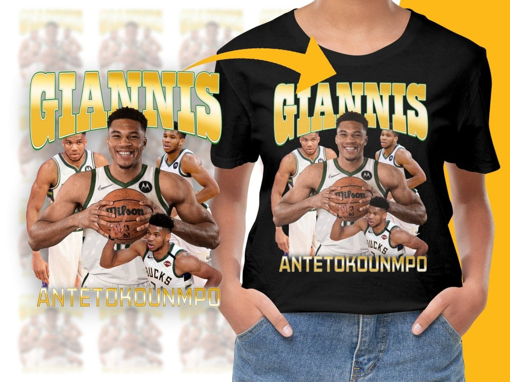 Giannis Antetokounmpo Milwaukee Bucks Basketball Legendary Player Bootleg PNG File - Teepew