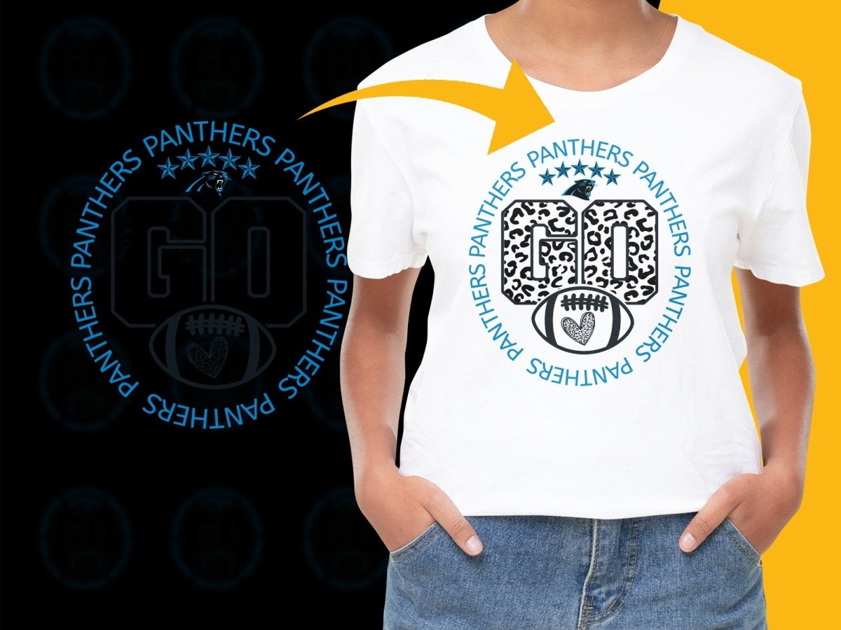 Go Carolina Panthers Leopard Print Football PNG File - Teepew