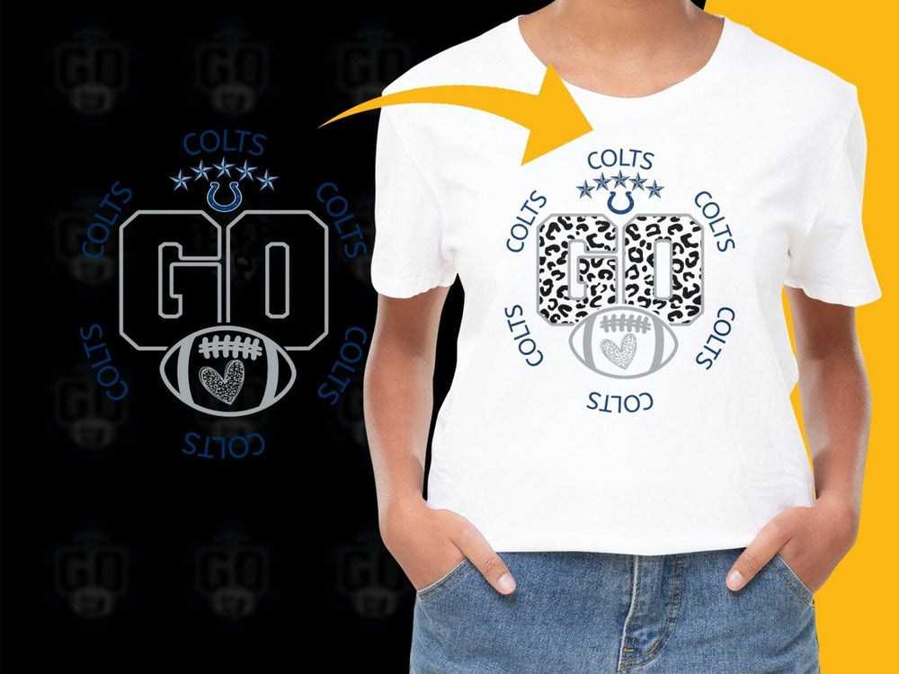 Go Colts Leopard Print Graphic Tees PNG File - Teepew