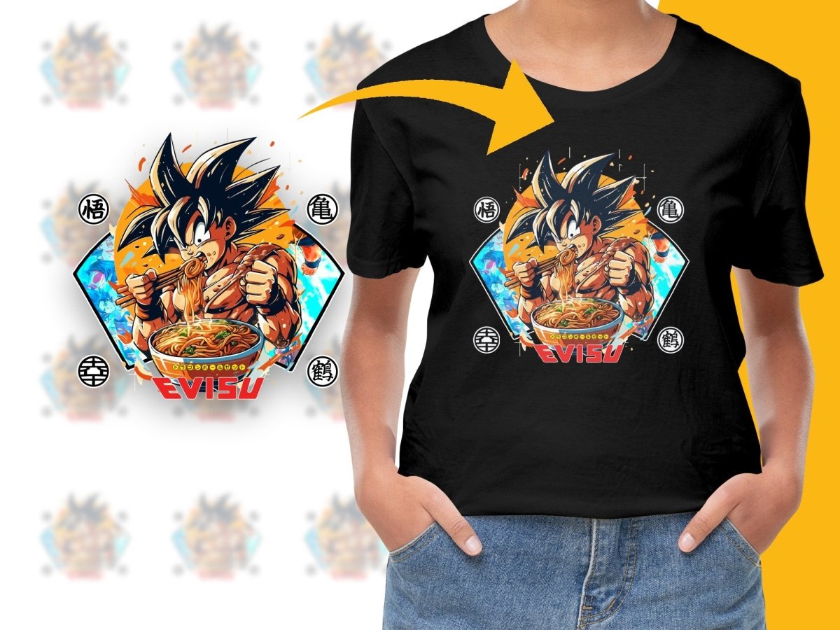 Goku Eating Ramen Animation Graphic PNG File - Teepew