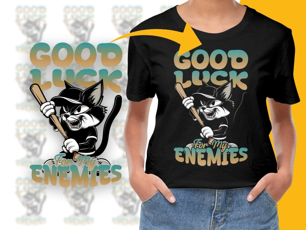 Good Luck For My Enemies Baseball Cat PNG File - Teepew