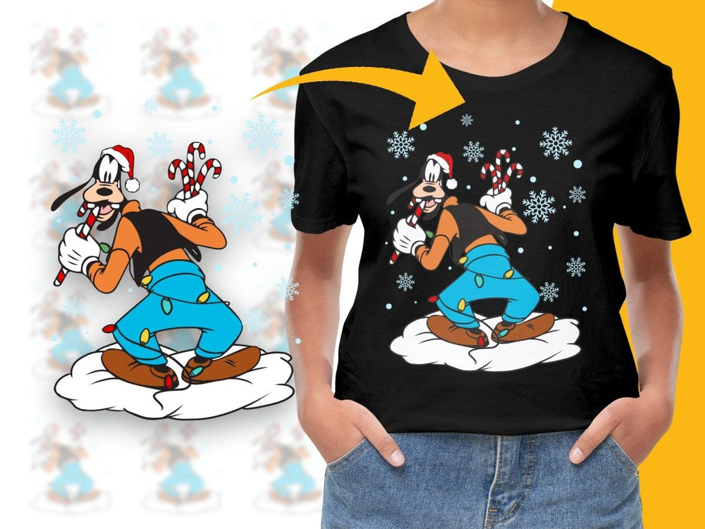 Goofy Santa Hat Eating Candy Canes Christmas PNG File - Teepew