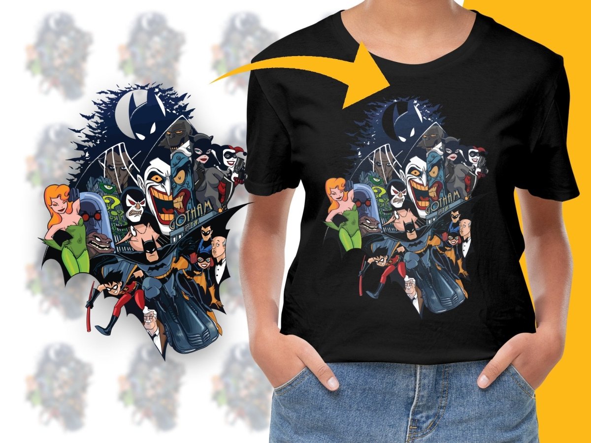 Gotham City Heroes and Villains Graphic PNG File - Teepew