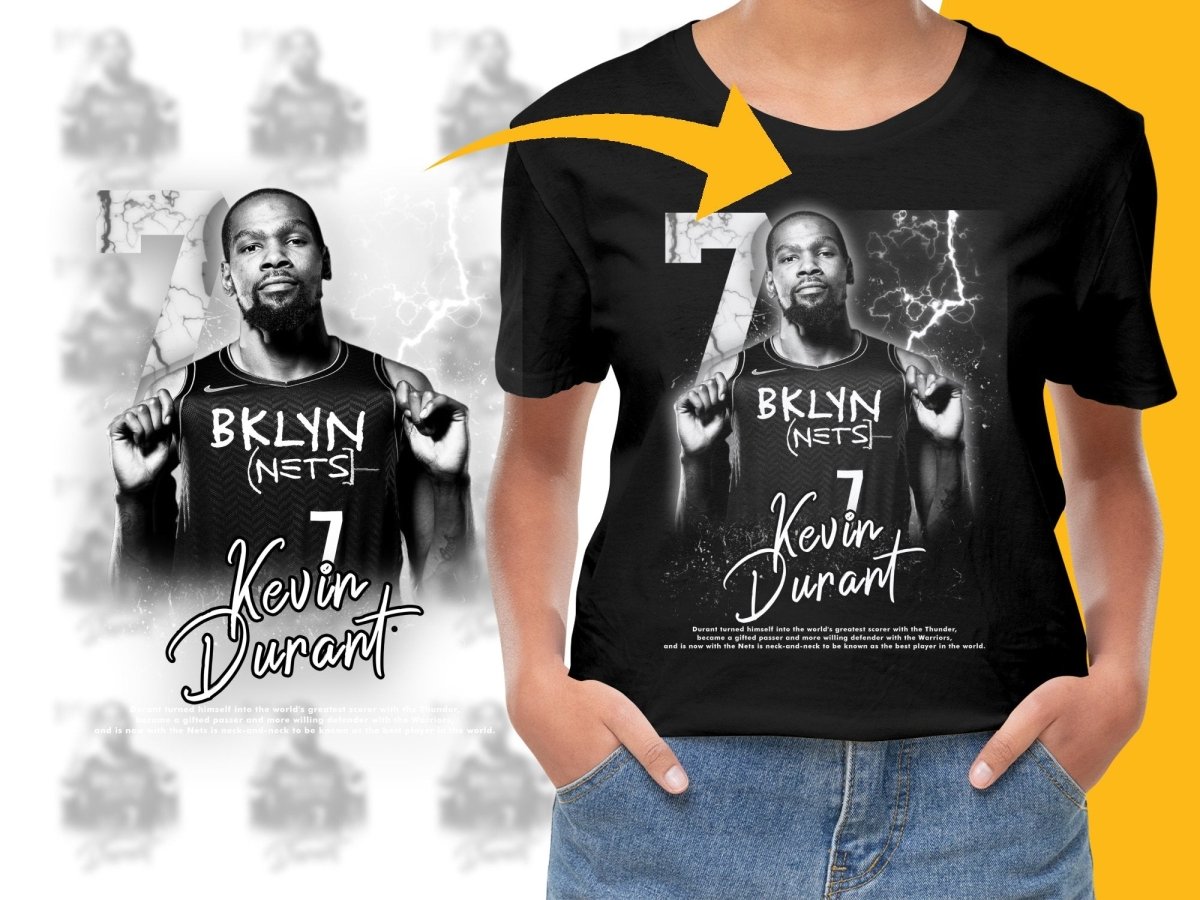 Gray Kevin Durant Brooklyn Nets Basketball Legend Number 7 Bootleg PNG File - Teepew