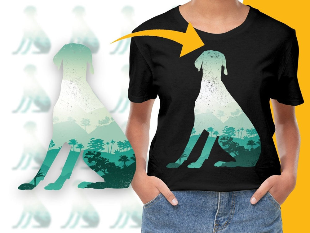 Great Dane Silhouette Tropical Scene PNG File - Teepew