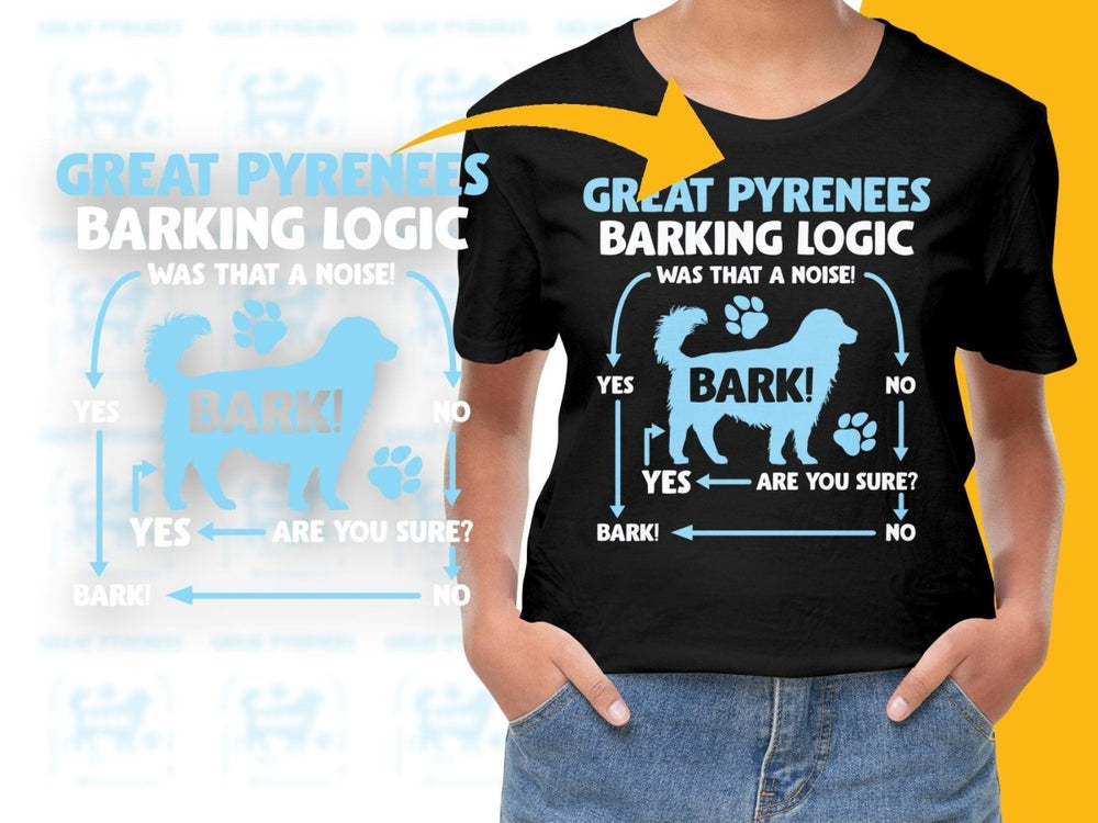 Great Pyrenees Barking Logic Funny Dog Lover PNG File - Teepew