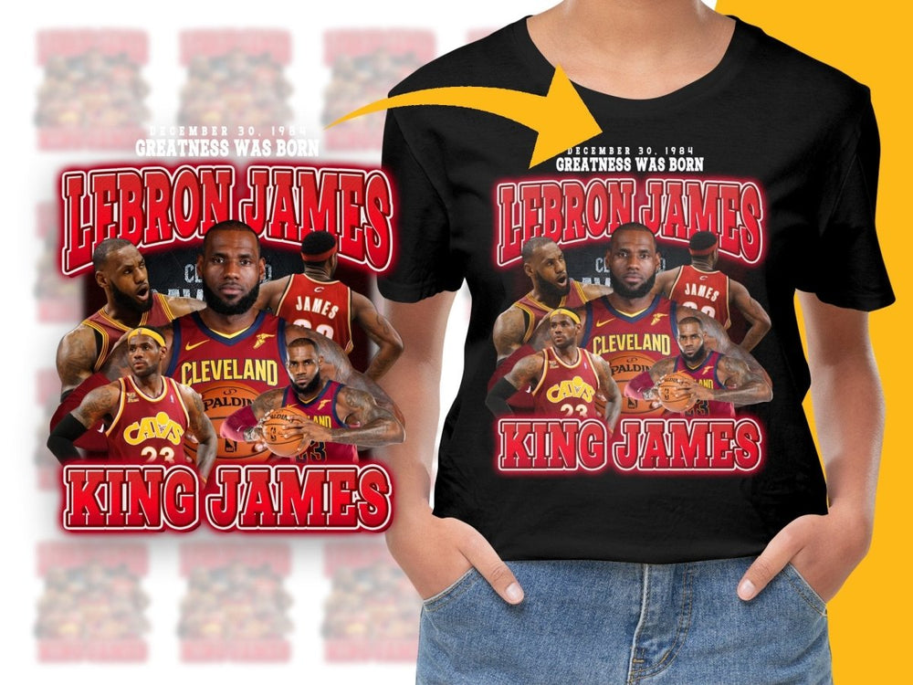 Greatness Was Born King Lebron James Cleveland Cavaliers Bootleg PNG File - Teepew