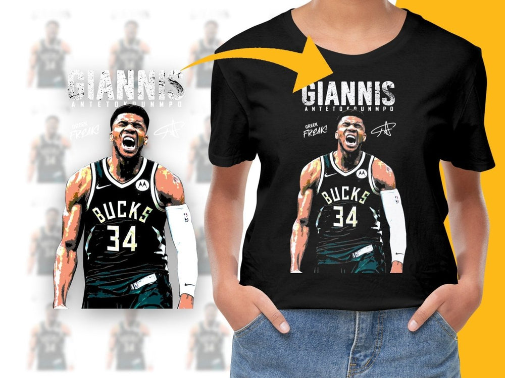 Greek Freak Giannis Antetokounmpo Milwaukee Bucks Basketball Player PNG File - Teepew
