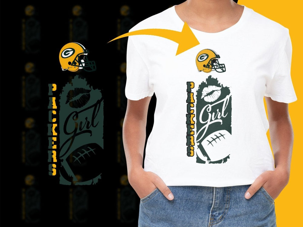 Green Bay Packers Girl Design Football PNG File - Teepew